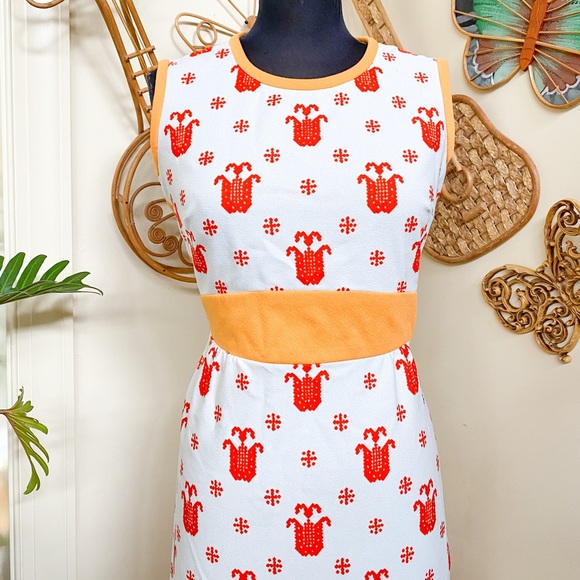 Vintage 70s Maxi Dress Folk Print - Picture 4 of 8